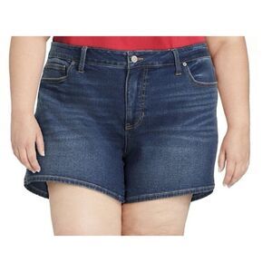 NWT ~ Women's TERRA & SKY High Rise Stretchy Denim Shorts 5" Inseam Size 24W